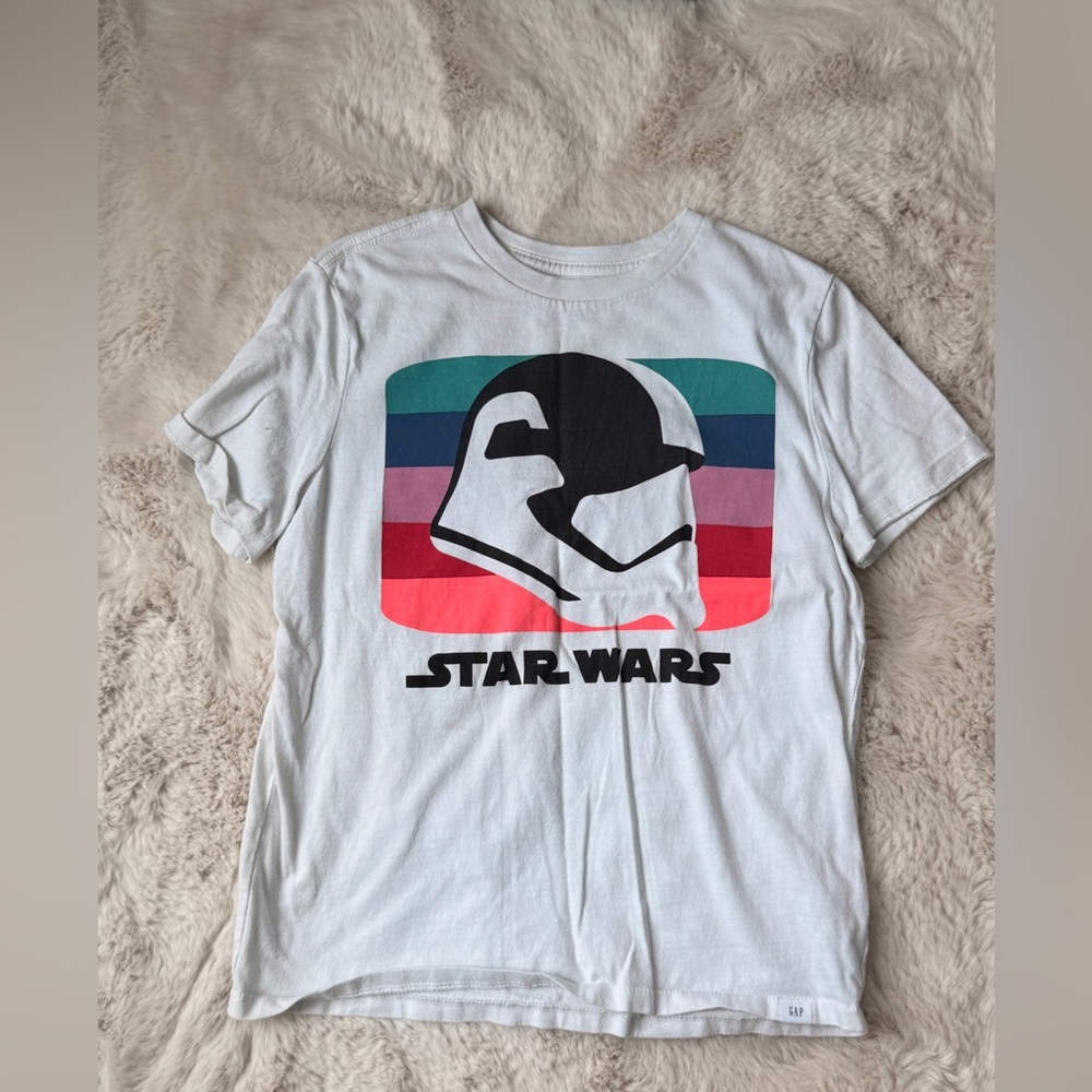 Star Wars White and Black Short Sleeve Tees. Medium. Size 8.